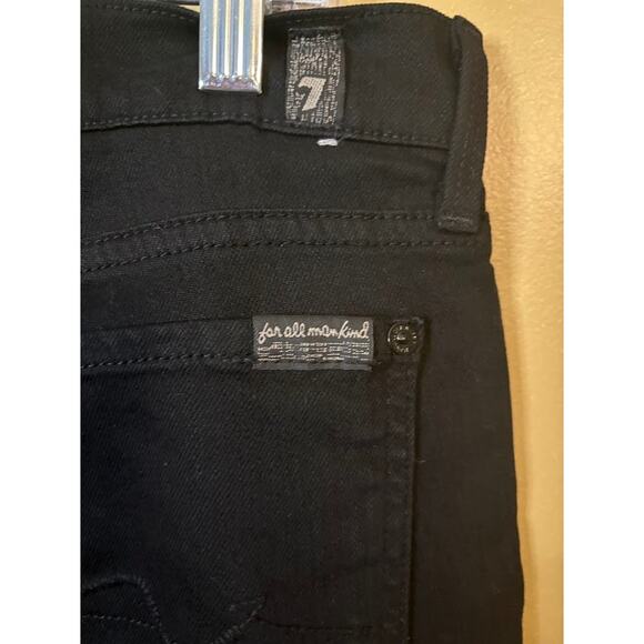 7 For All Mankind Women's Black Straight Leg Jeans Size 29 - Picture 6 of 8